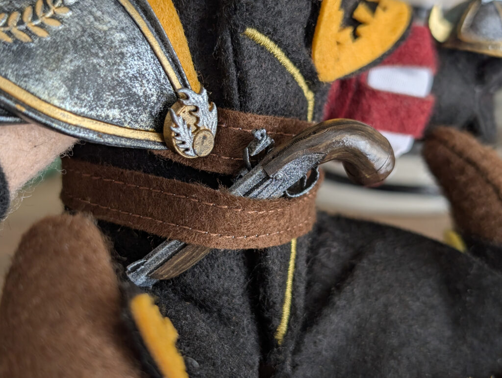 Vermintide Saltzpyre  Handmade felt witch hunter plush inspired by Saltzpyre from Vermintide, wearing a wide-brimmed hat and long coat, made by The Jongleur's Dream